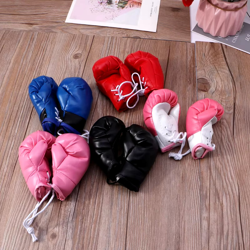 Mini Boxing Gloves Miniature Punching Gloves Car Hanging Pendant Boxing Gloves Model Decoration Rearview Mirrors Styling