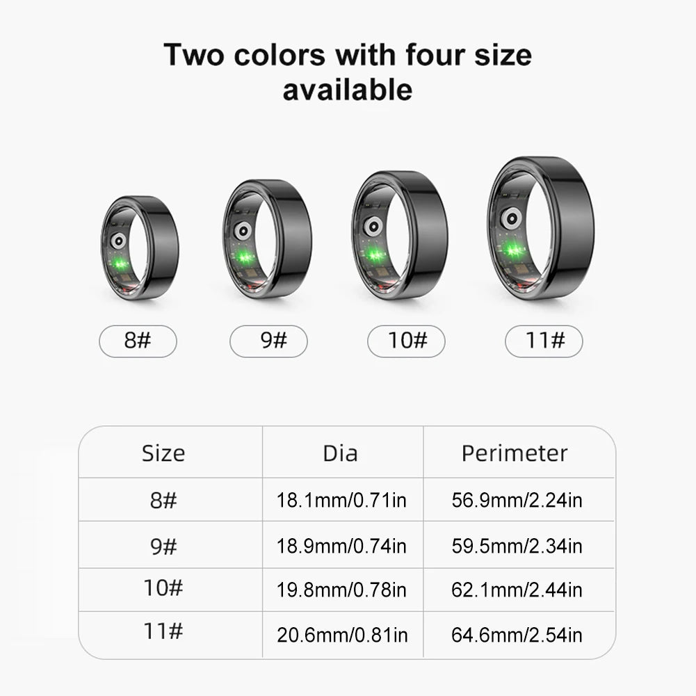 2024 NEW R02 Smart Ring Multifunctional Step Health Tracker Heart Rate Blood Oxygen Monitor Waterproof Men Women Sleep Fitness